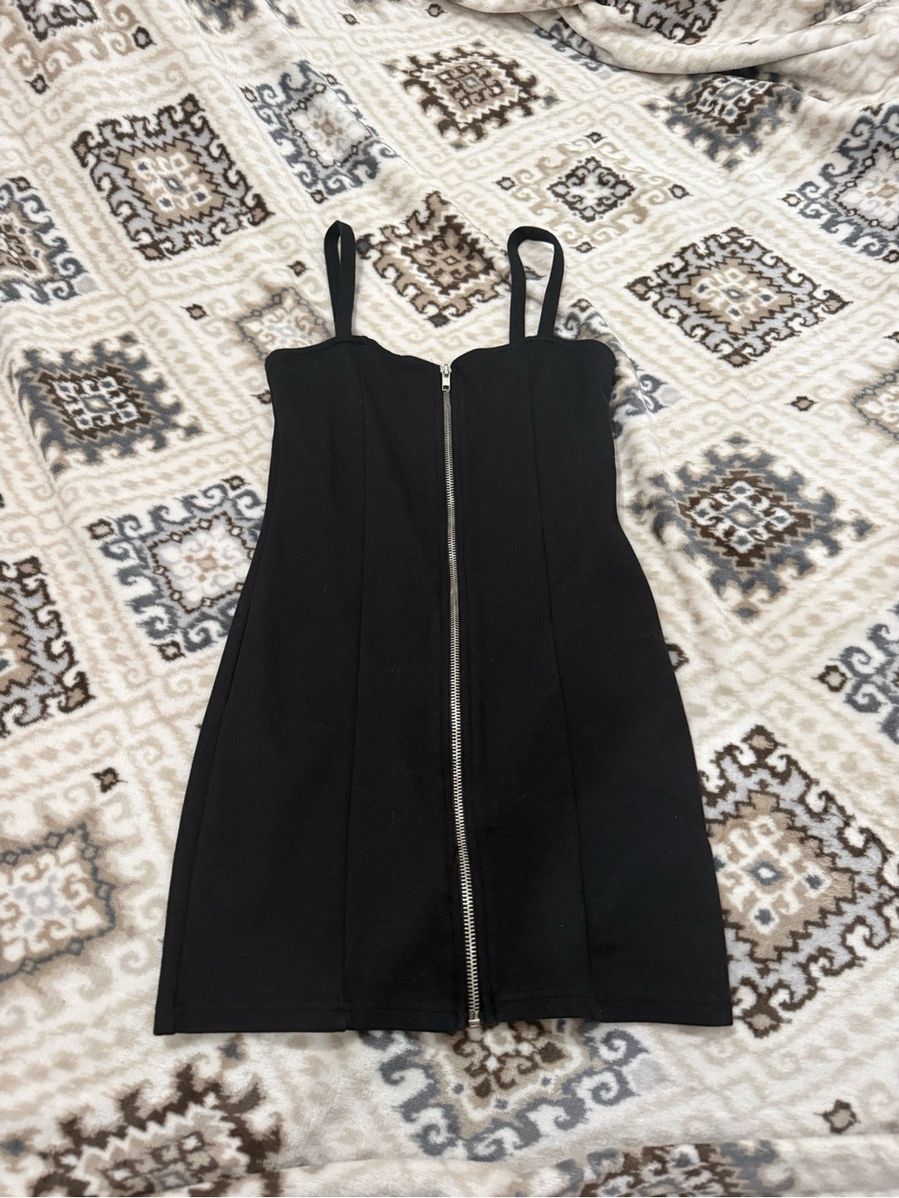 Divided Black Zip-Front Mini Dress